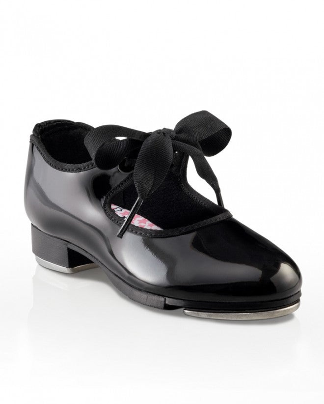 Capezio N625C Jr. Tyette Consignment tap shoe Size 13, Black Patent. Appearance is 7/10